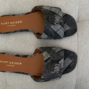 Kurt Geiger London Women's Kensington Eagle-Head Denim Sandals